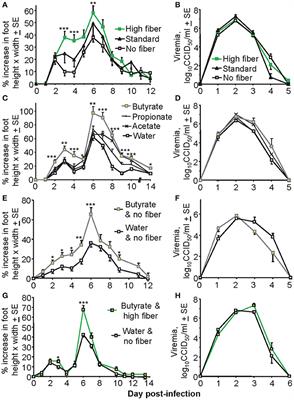 Exacerbation of Chikungunya Virus Rheumatic Immunopathology by a High Fiber Diet and Butyrate